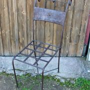 Série de 8 chaises de jardin en fer forgé