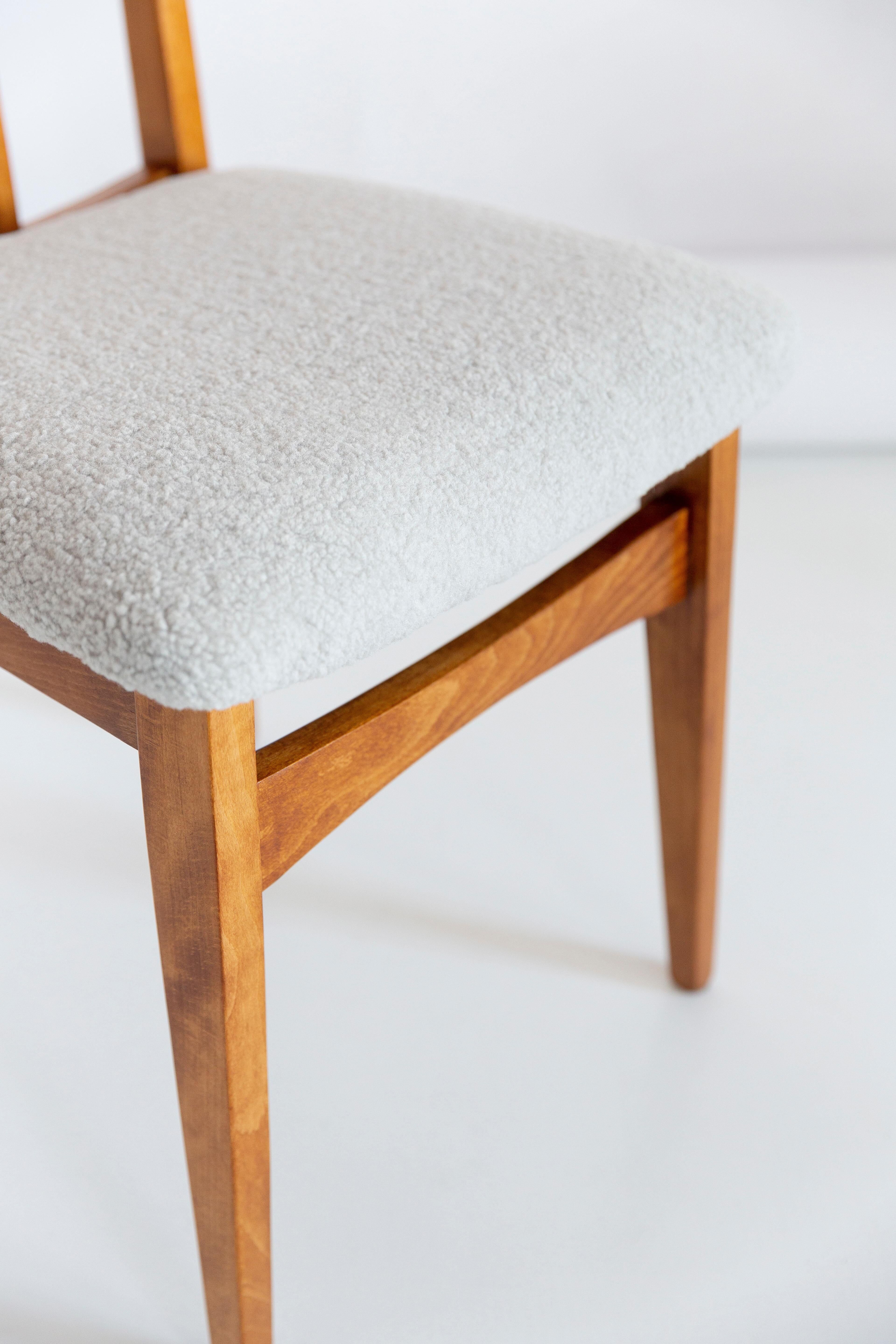 Mid-century boucle linen armchair designed by M. Zielinski, Europe, 1960s.