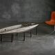 Table basse brutaliste en acier et pierre de Thomas Serruys, Belgique, 2019
