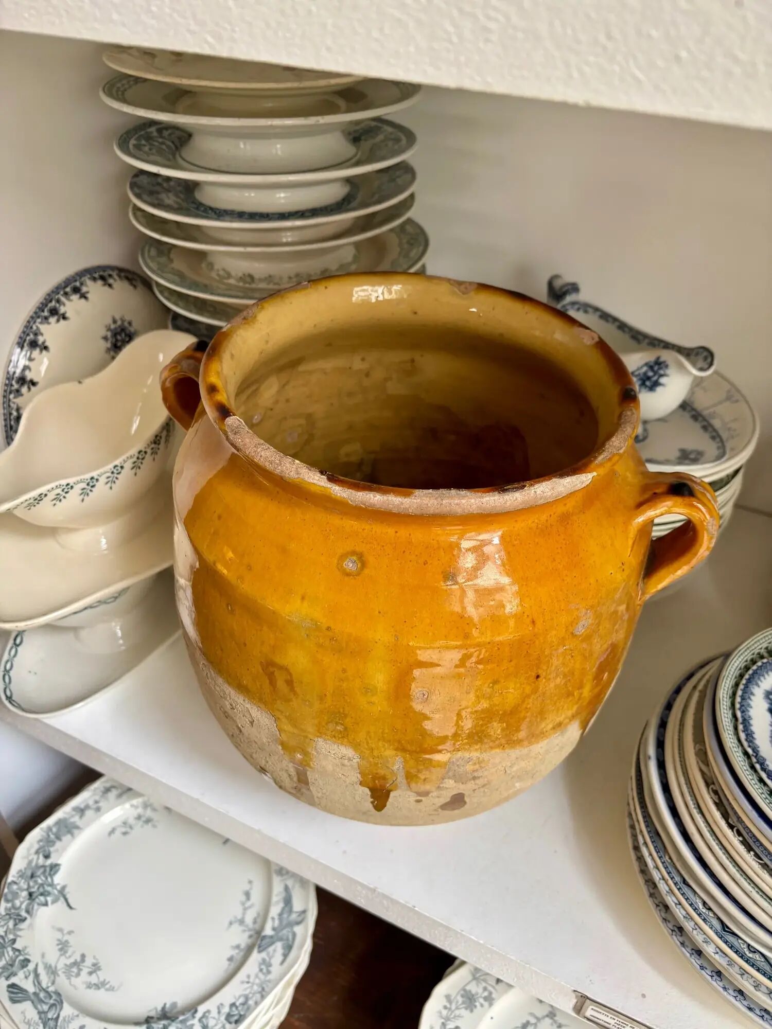 Grease pot, ochre glazed ceramic jar no. 2 - 18th century