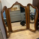 Art Deco style solid wood triptych mirror