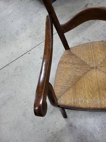 Old 19th century walnut straw armchair n° 2