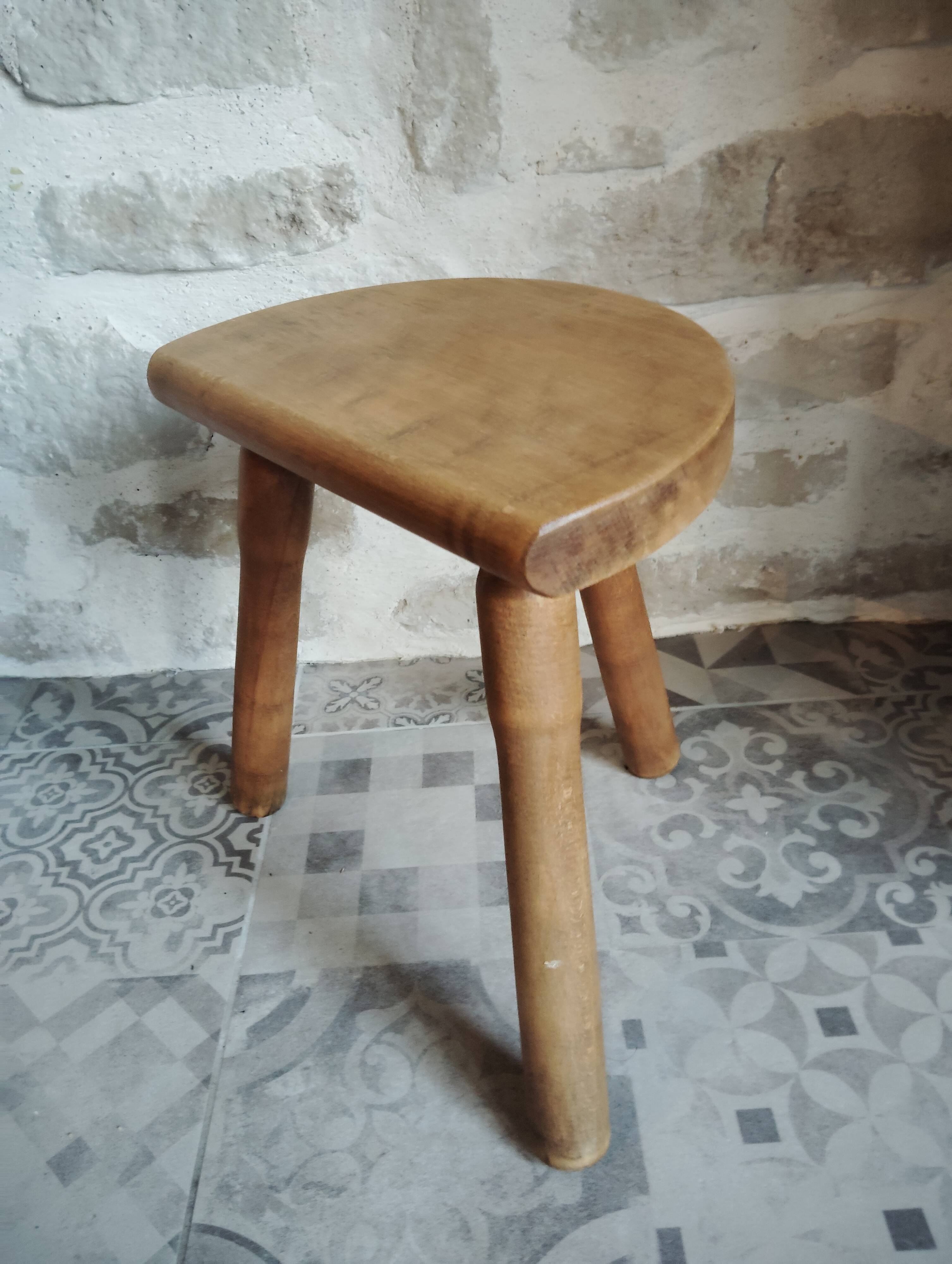 Authentic old tripod milking stool (cowboy)