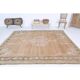 Vintage Turkish Hand-Knotted Wool Cotton Brown Area Rug 69x71