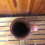 Old brown & orange ceramic pitcher vase w. germany vintage #a470