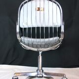 1980s Vintage Molteni and Consonni Metal & Leather Chairs - a Pair