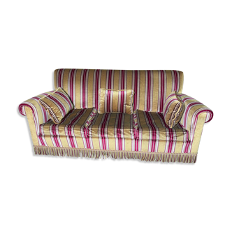 Vintage sofa 1970 striped velvet