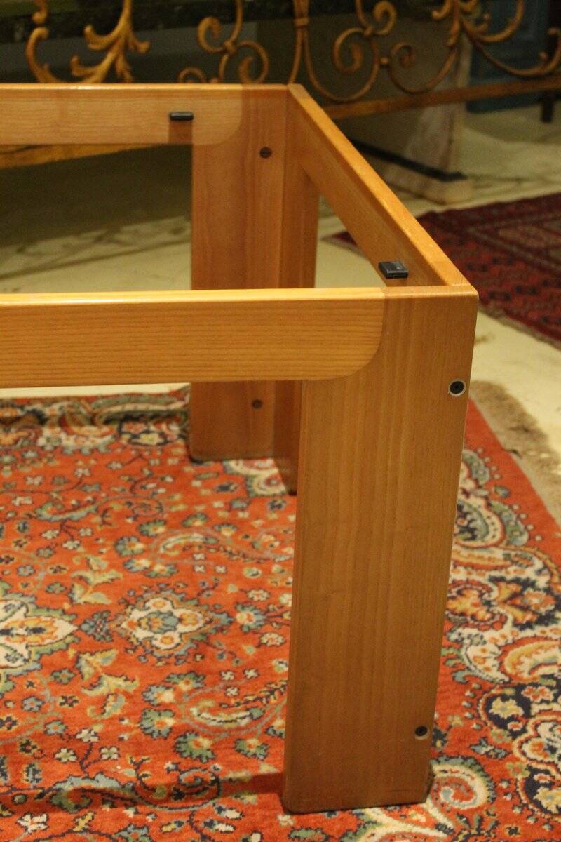 Mid-Century Modern Italian Square Light Wood Coffee Table by Piero Lissoni for Cassina, 1960s