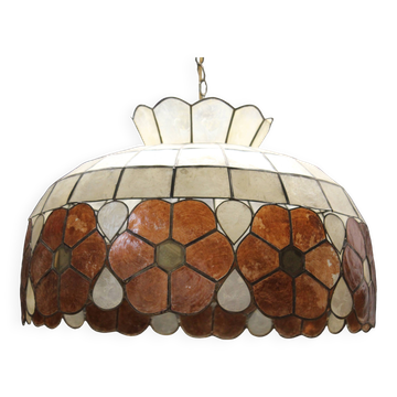Mother-of-pearl shell pendant light Floral decor