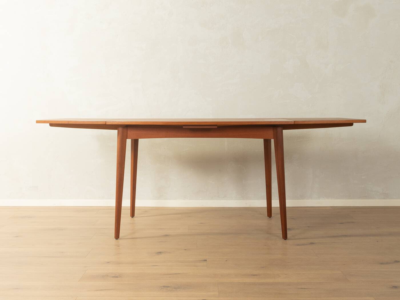 Elegant mid-century dining table with extension function, 1960s, teak veneer
