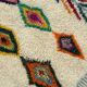 M'rirt Berber rug in cream wool with coloured patterns, 160 × 190 cm