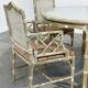 Vintage faux bamboo dining set with original fabric, 1980s