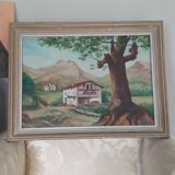 oil on canvas Basque landscape signed Yves Babonnaud 20th century