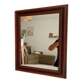 Miroir vintage en bois massif, années 60-70