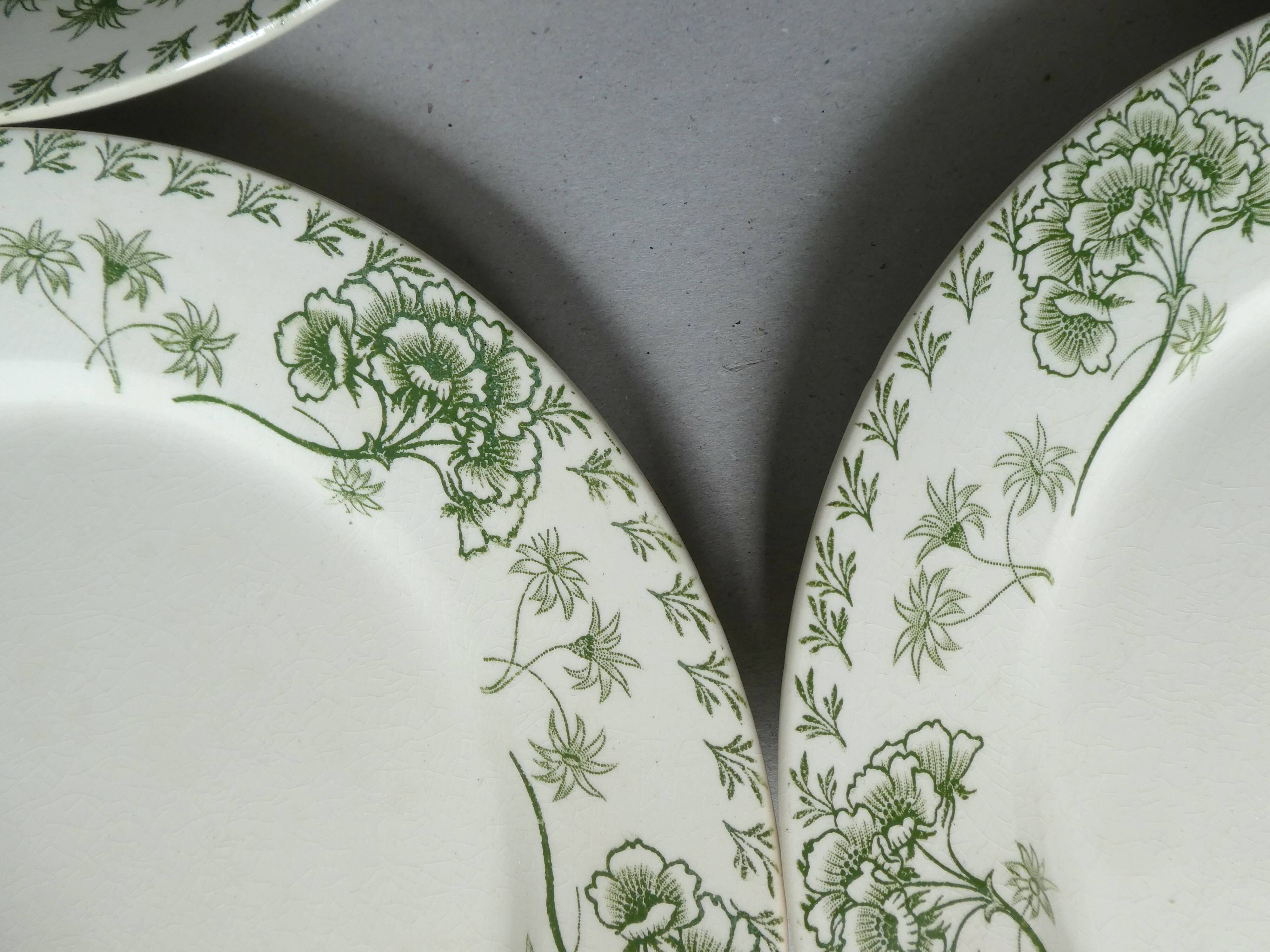 Set of 6 flat plates Sarreguemines