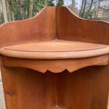 Pair of 19th-century solid wood corner wall shelves.