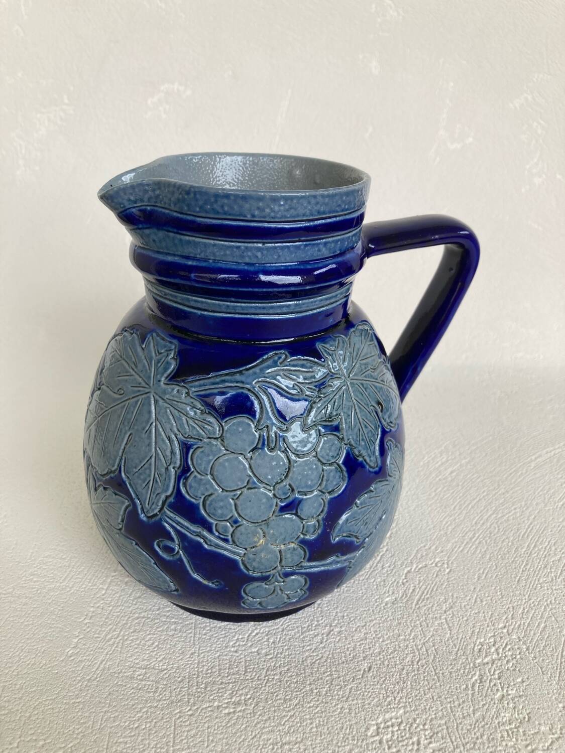 Betschdorf Alsace salt stoneware pitcher signed Schmitter Roger