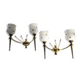 Pair of brass applique Maison Lunel