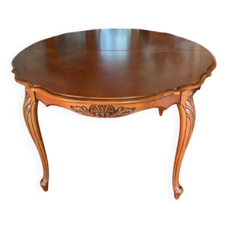 Table merisier extensible
