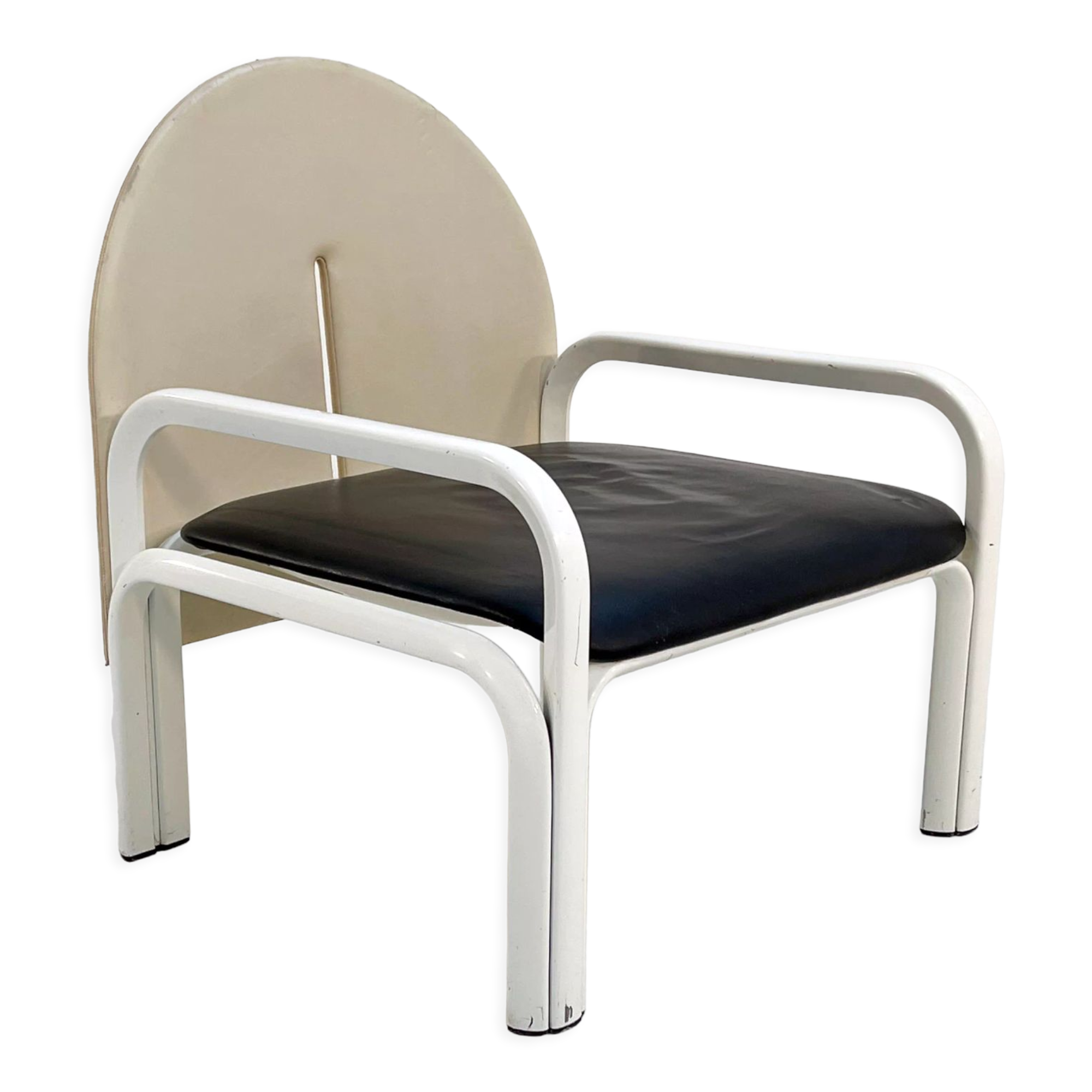 Black and beige armchair "54 L" by Gae Aulenti for Knoll 1970