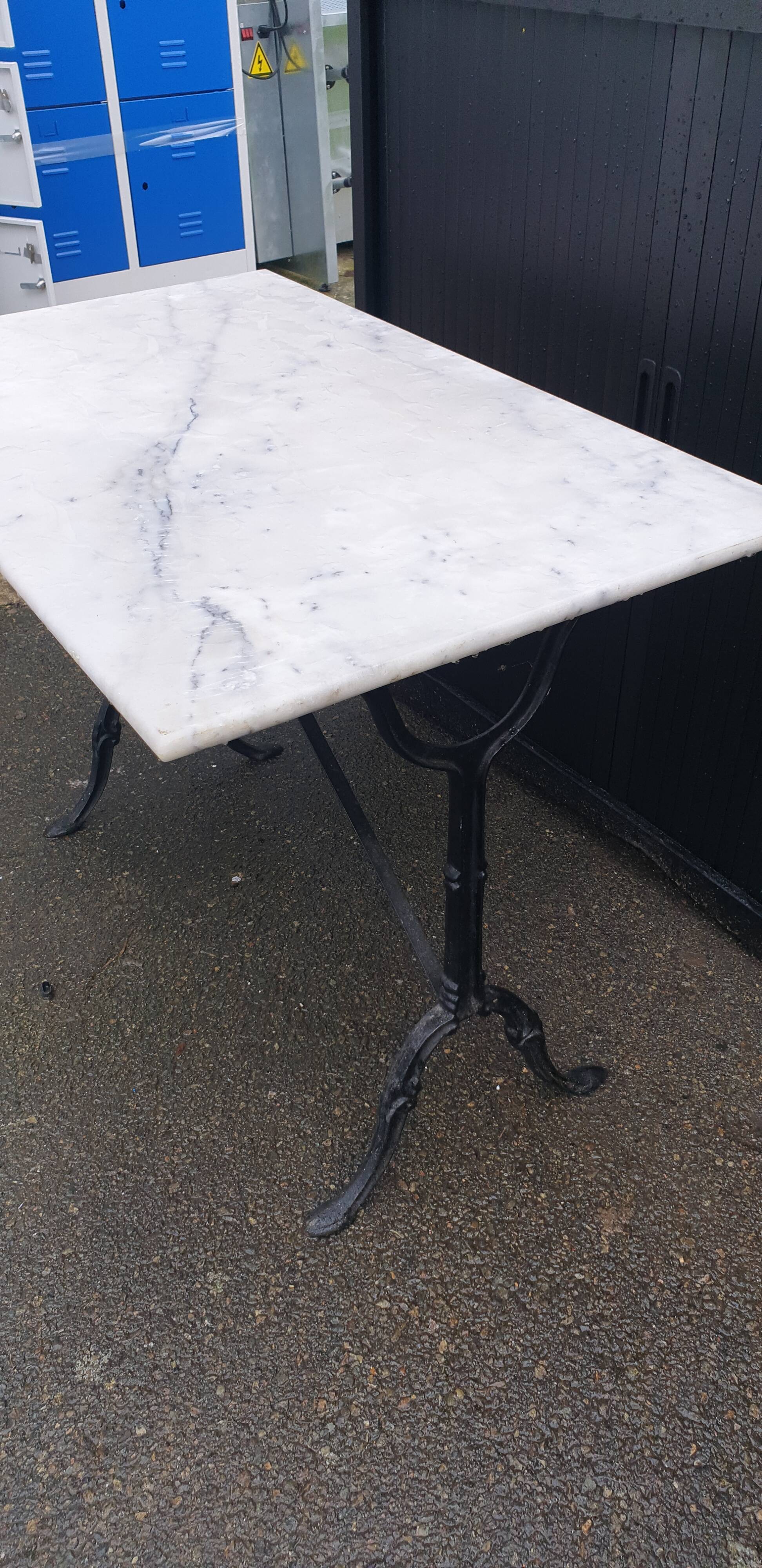 Cast iron and marble bistro table