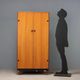 Vintage teak veneer wardrobe, designer, Italy, 1960s