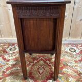 Antique bedside table in solid oak