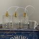 Set of three vintage pendant lamps in chiseled glass