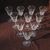Set de 10 verres à porto apéritif en cristal taillé de st louis modèle lassalle