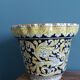 Planter pot in majolica signed Alberto Rubboli, Gualdo Tadino, Italy