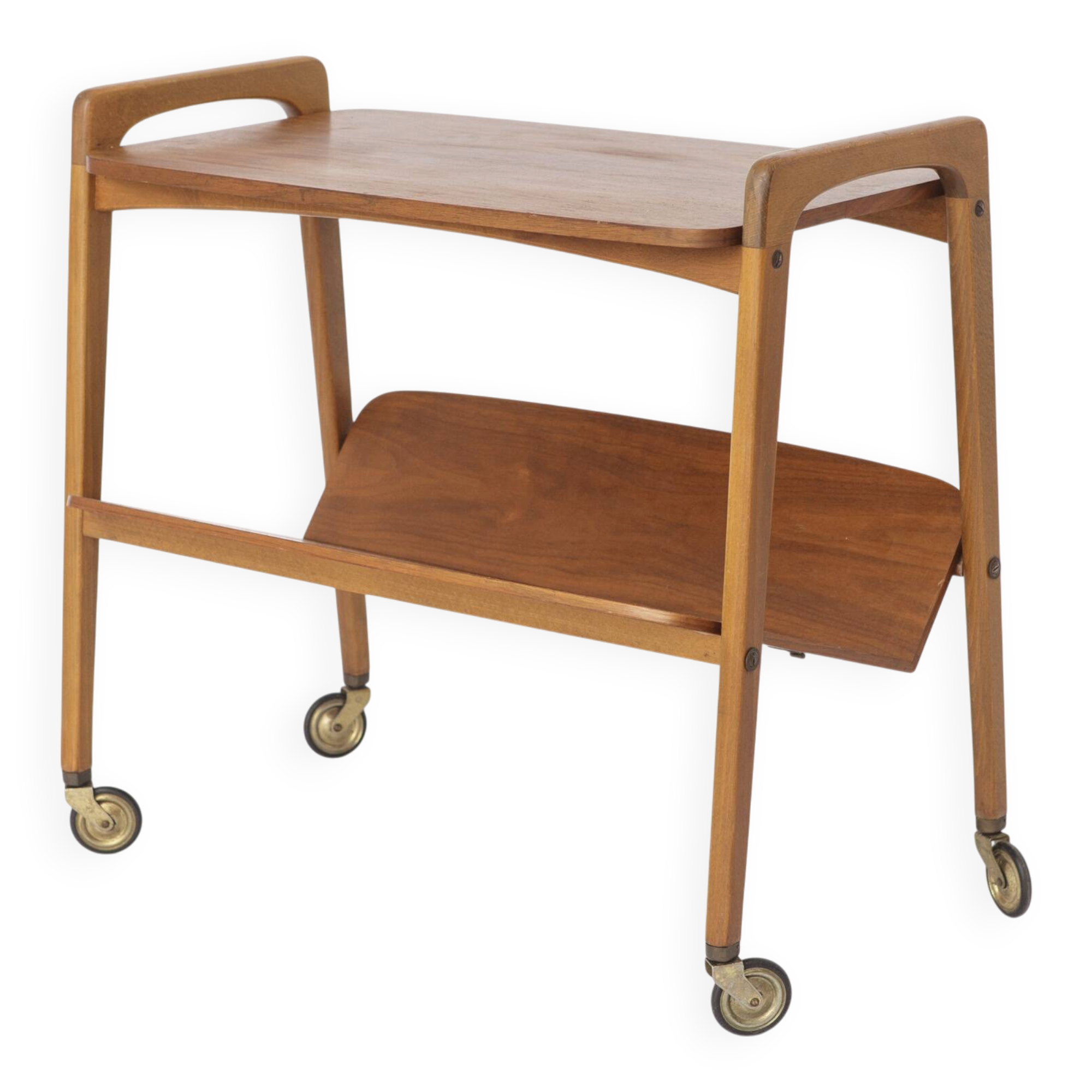 Vintage Bar Cart on Wheels, Mid Century Modern Trolley Table, 1960s Germany