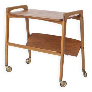 Chariot de bar vintage sur roues, table chariot moderne du milieu du siècle, Allemagne des années 1960