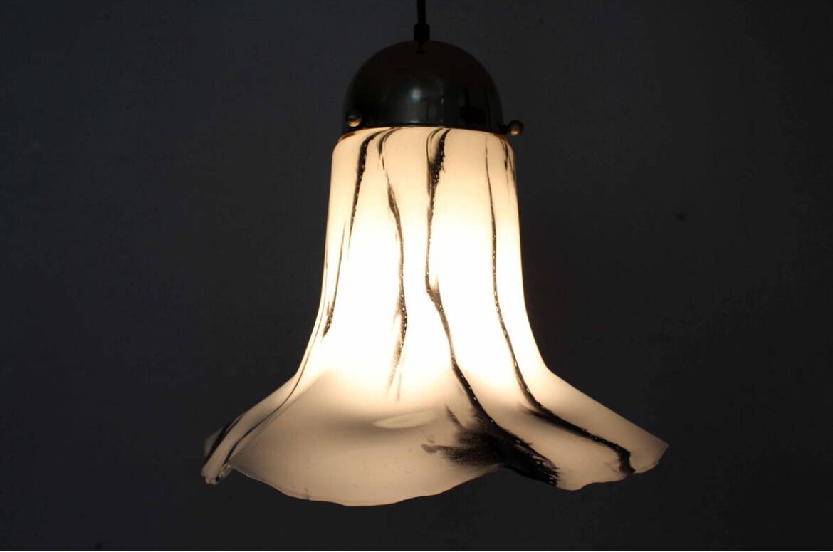 Glass pendant lights by Peill & Putzler, Petunia model 1970