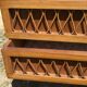 Commode bois et rotin vintage