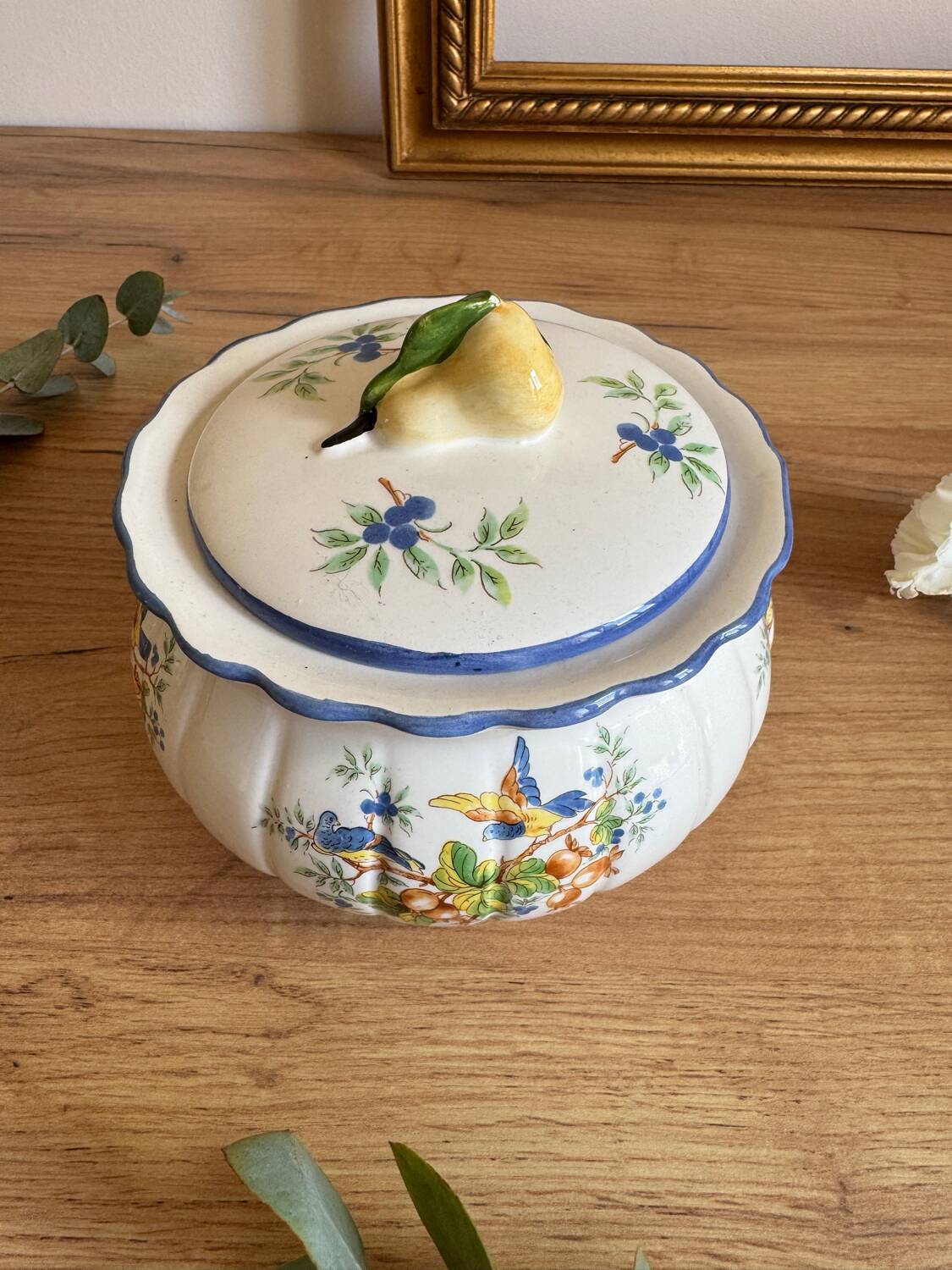 Vintage bird soup tureen