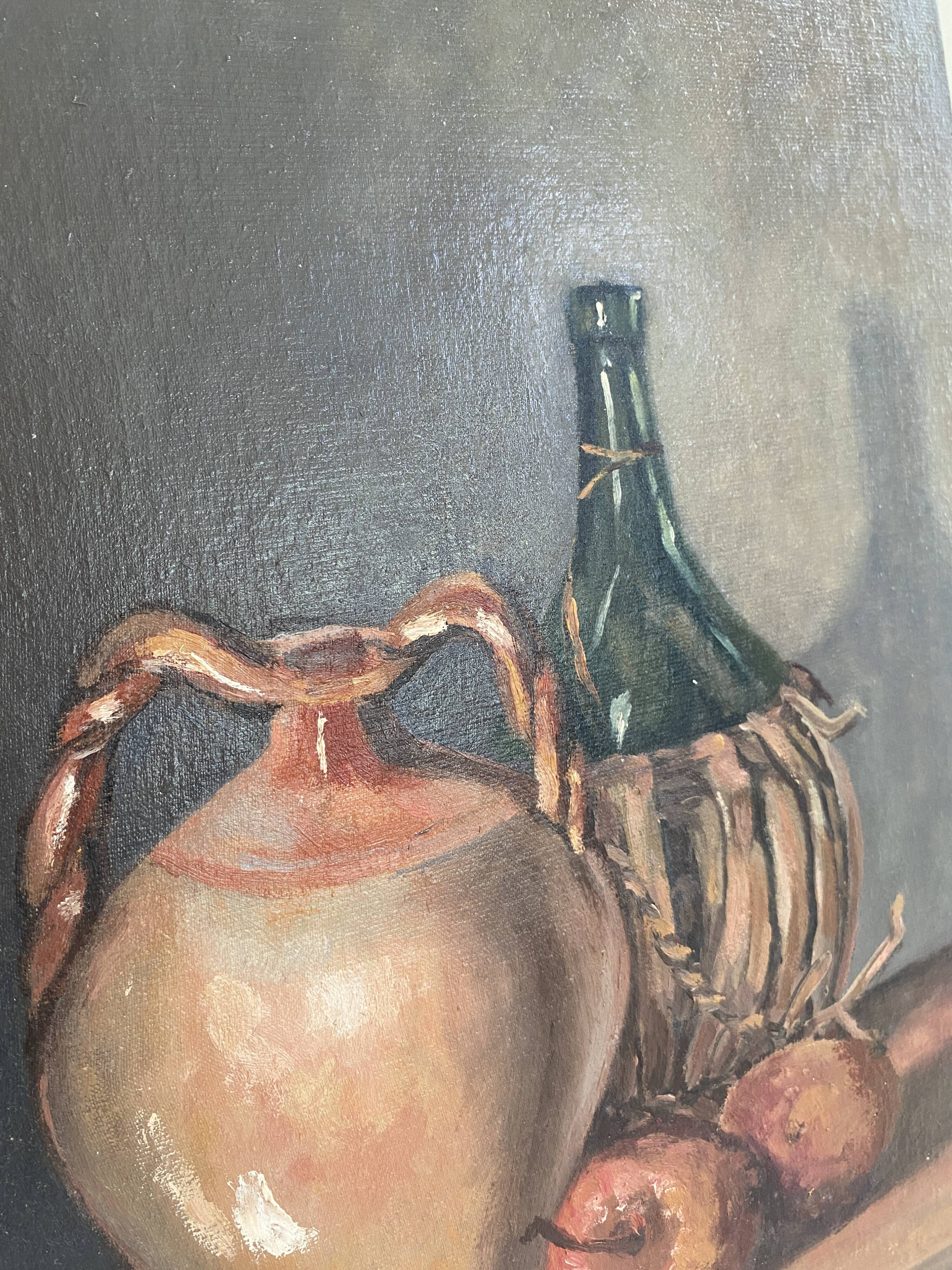 Still life oil, framed under glass