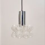 Mid-century bubble glass & chrome suspension by Helena Tynell for Limburg Germany 1960s
