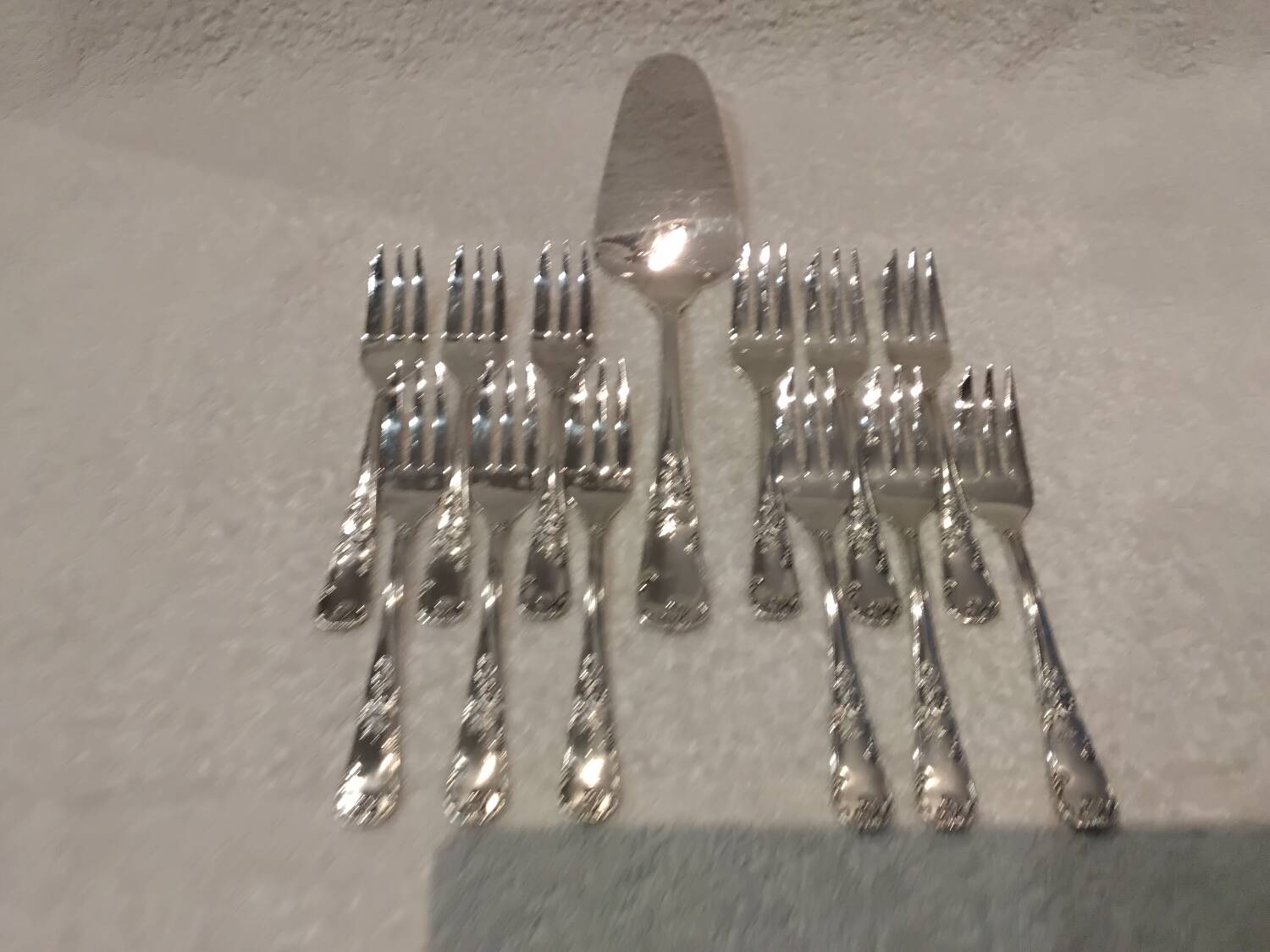 Frionnet rocaille silver metal cake forks 12 cake forks