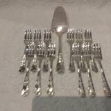 Frionnet rocaille silver metal cake forks 12 cake forks