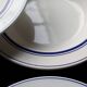 6 assiettes creuses vintage style bistrot porcelaine bleue et blanche