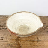 French antique glazed terracotta tian beige mixing bowl