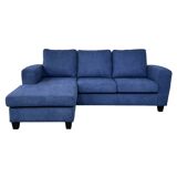 Reversible corner sofa in navy blue fabric