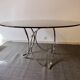 Table de repas chrome et verre années 70