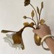 Vintage Italian wall lamp in gilded metal and glass paste