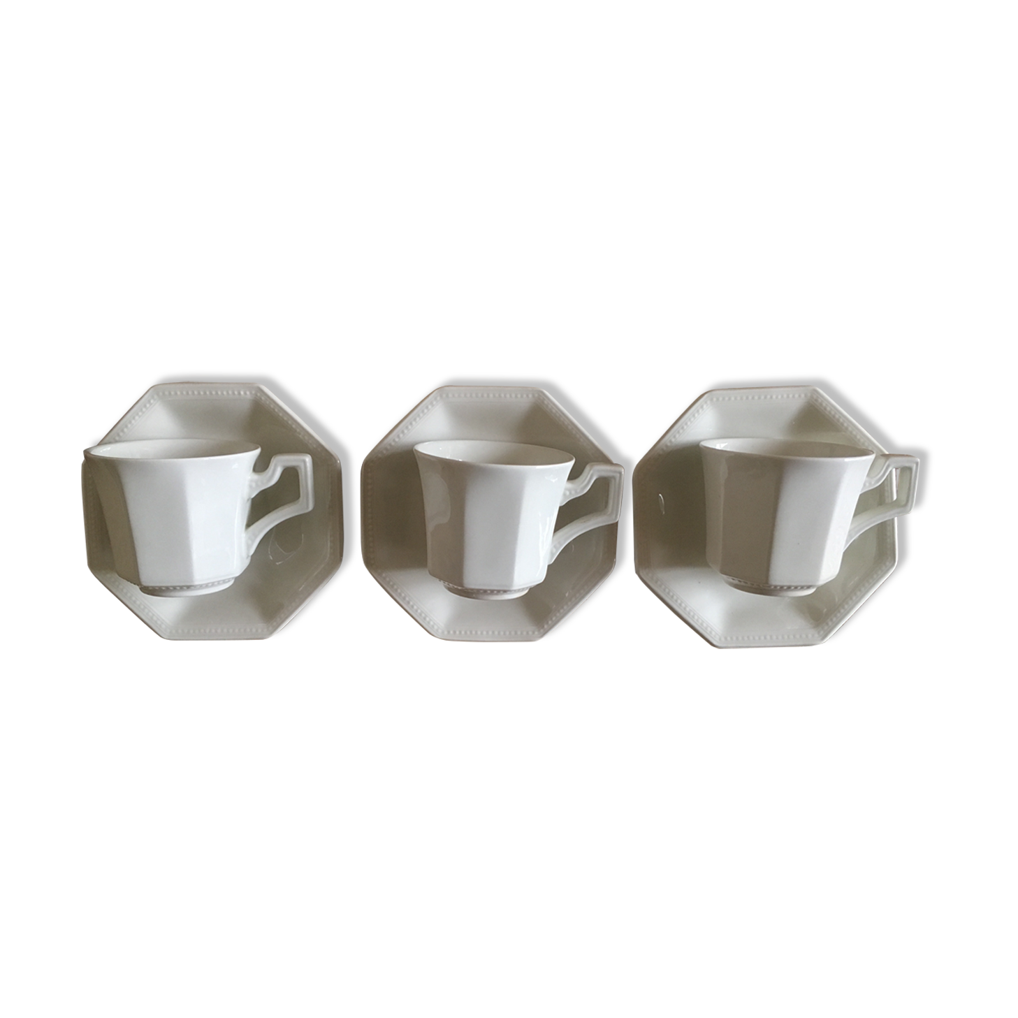 Set of 3 cups Johnson Brothers pearls, Greek Revival English