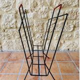 Vintage black metal magazine holder, circa 50's