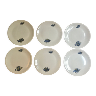 Set of 6 plates Viking Villeroy and Boch 1970