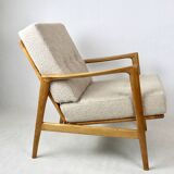 Polish Beige Stefan Oak Armchair, 1970s