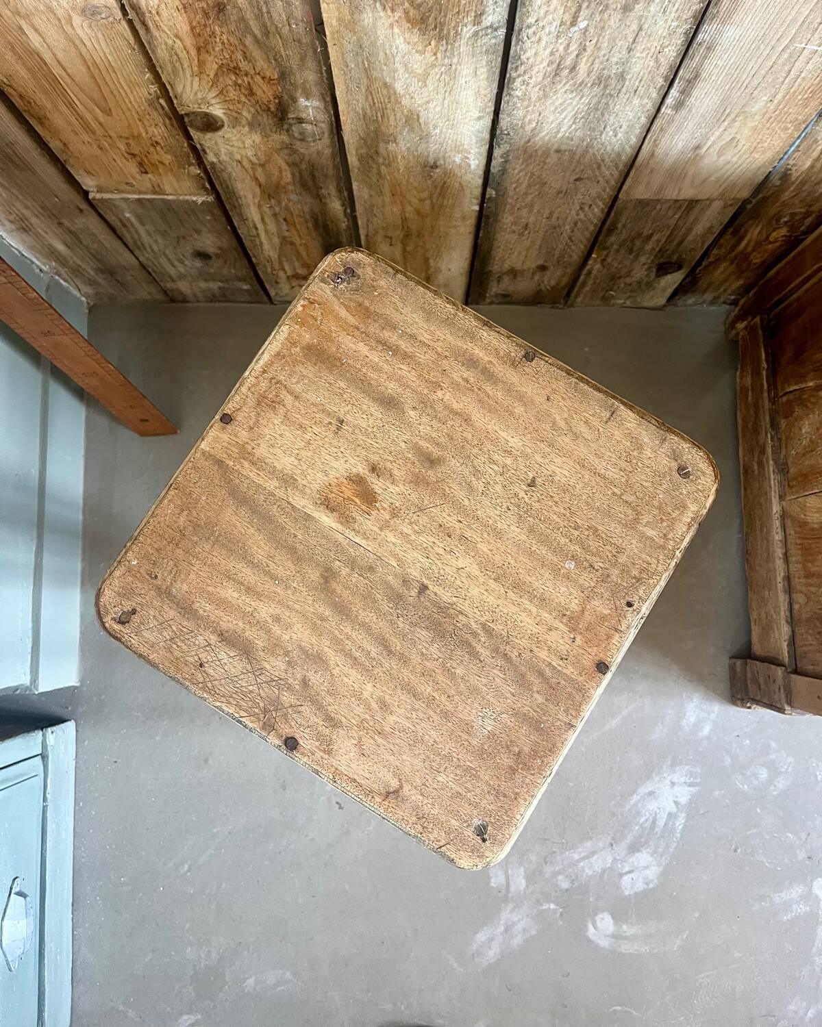Wooden workshop stool