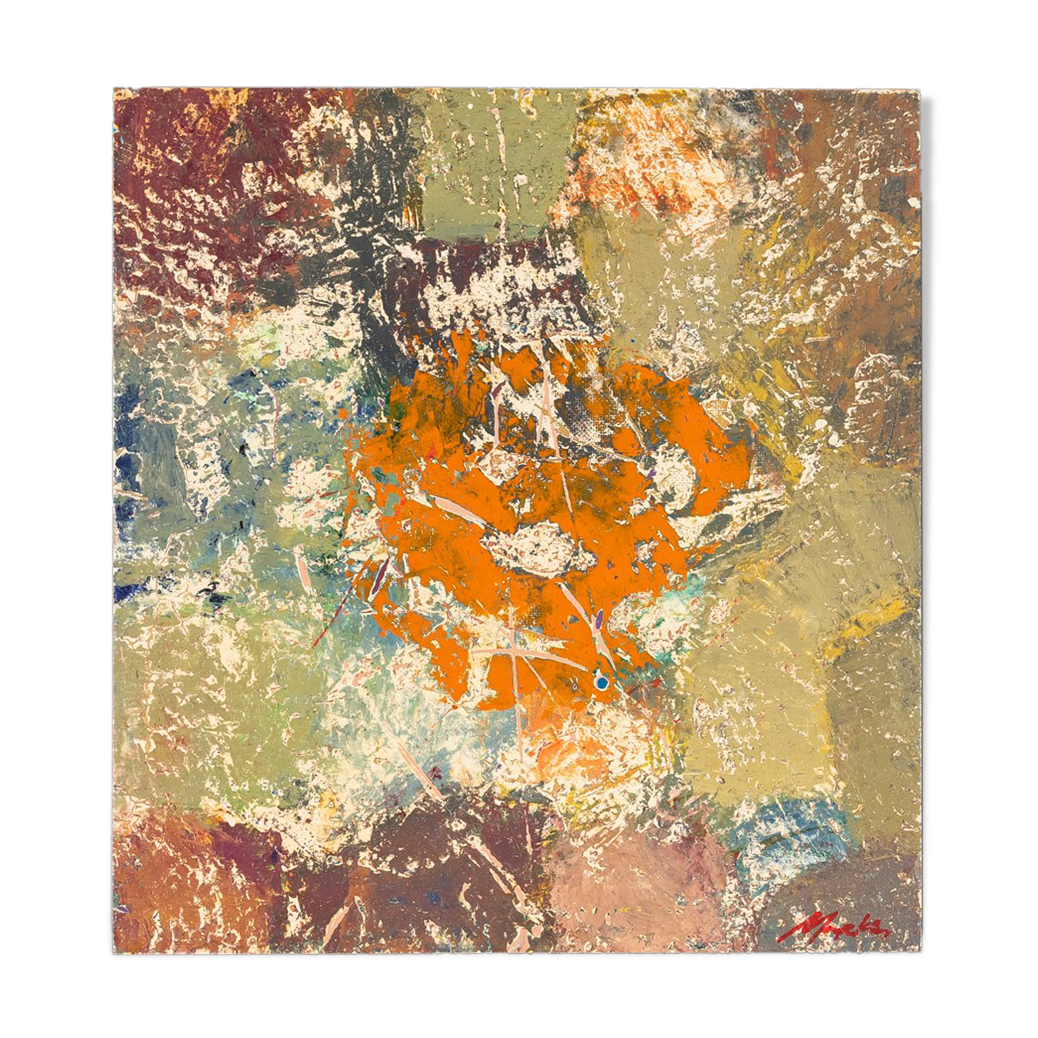 Composition, Oil on Plate, 49 x 52 cm